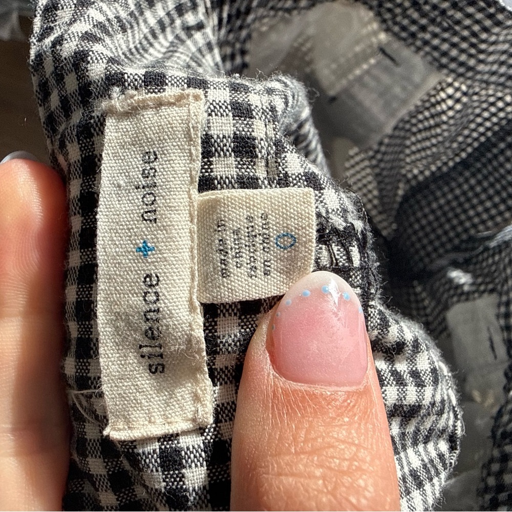 silence + noise Black and White Gingham pants